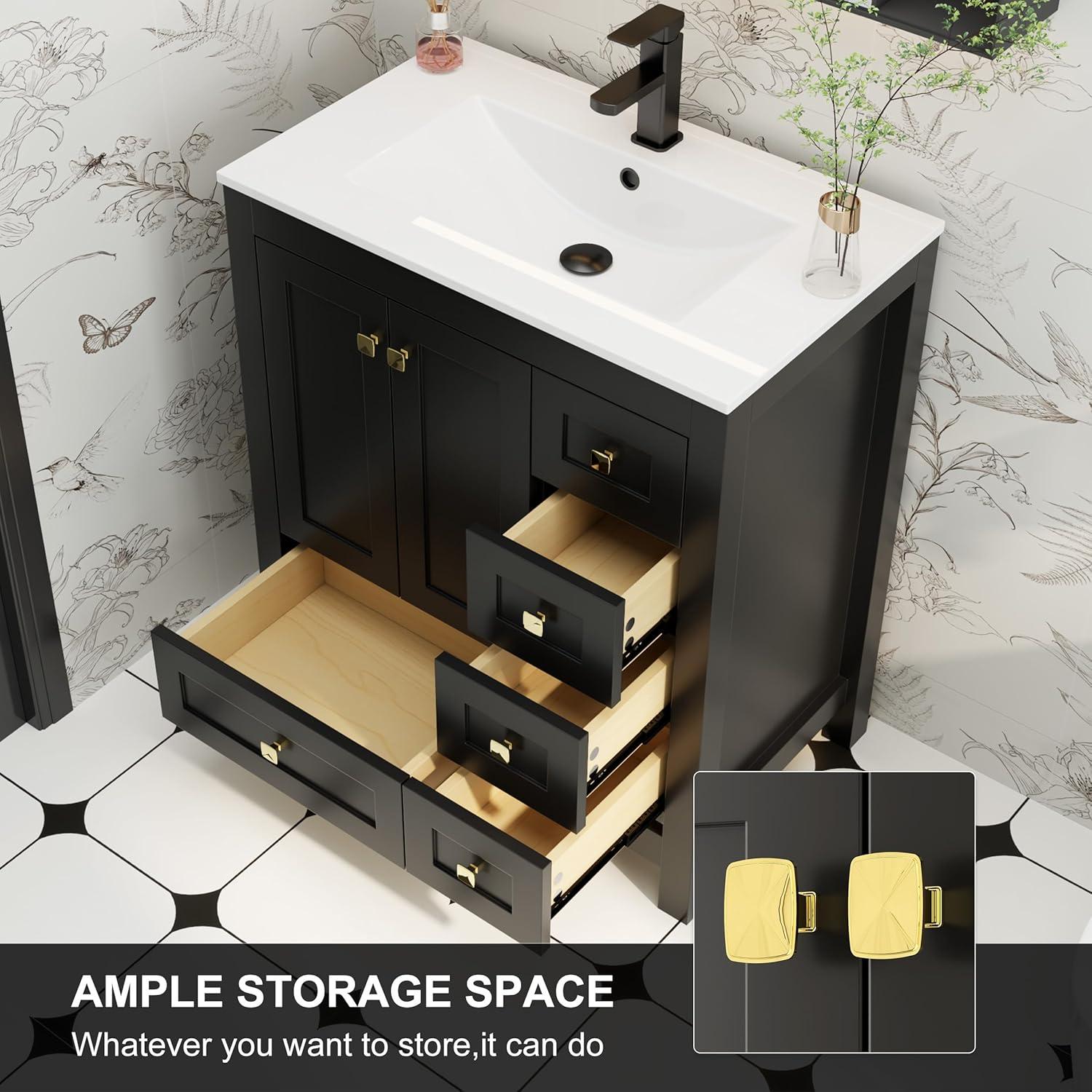 30" Single Bathroom Vanity Base Only