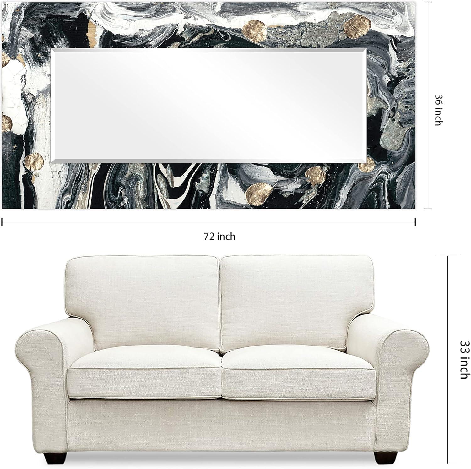 Ebony & Ivory 72" Frameless Rectangular Beveled Mirror