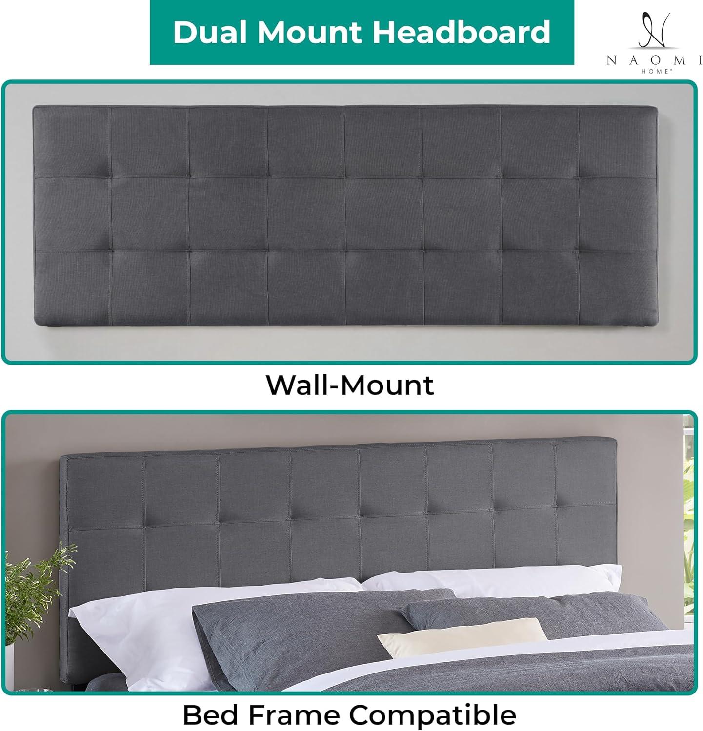 Jessenia Headboards for Full Size Bed, Upholstered Tufted Bed Headboard, 12 Adjustable Positions Full Headboard Only, Wall Mounted Headboard, Bed Backboard Linen Fabric Head Board - Light Gray