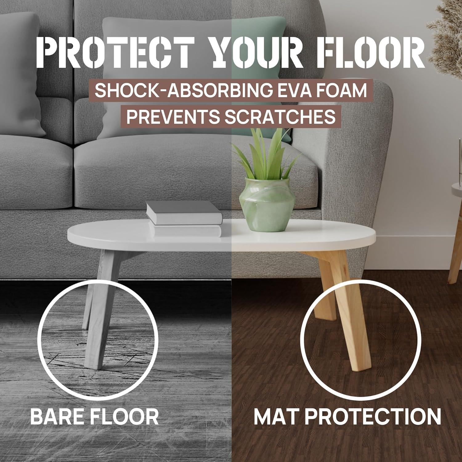 Yes4All 12 pcs Interlocking Exercise Foam Mats, Cover 48 sqft, 3/8 inch, Oak Wood Dark Color