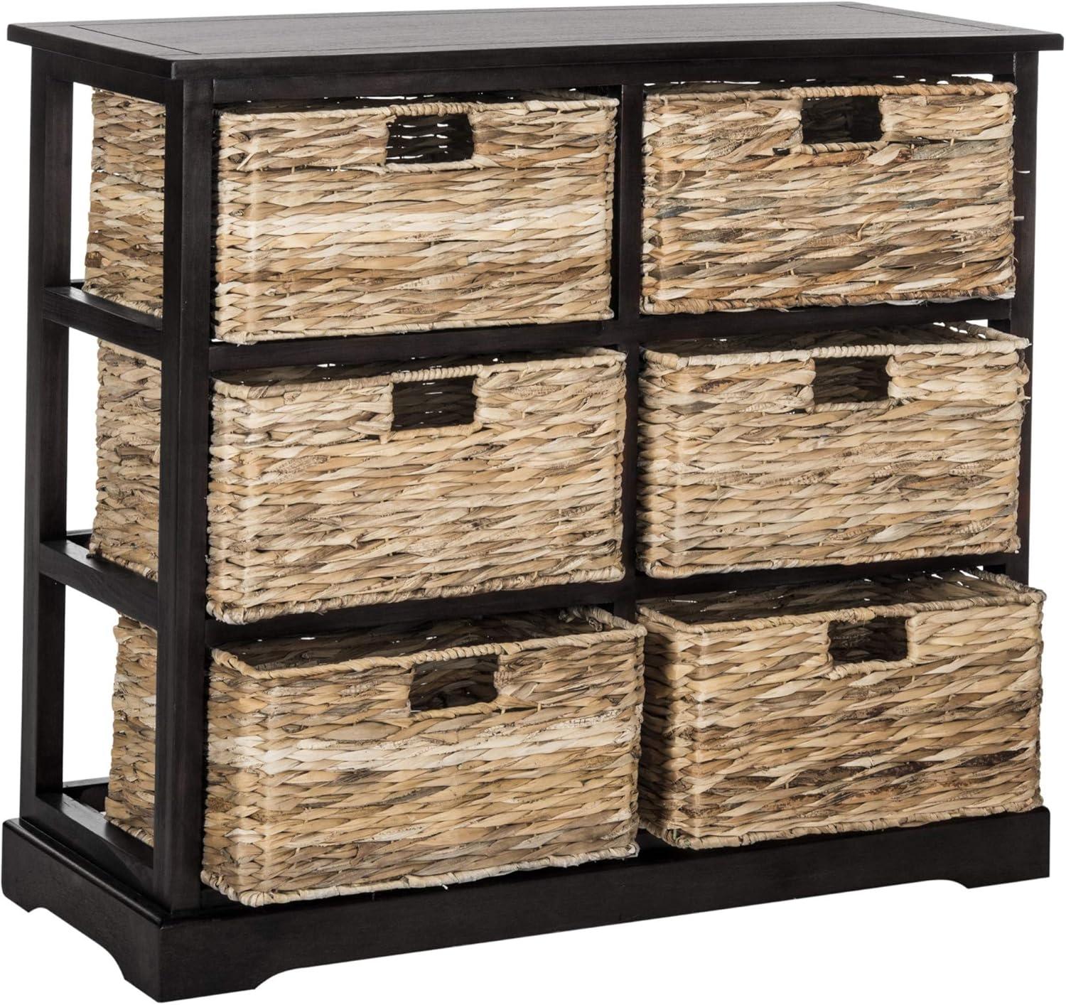 Keenan 6 Wicker Basket Storage Chest - Cherry - Safavieh.