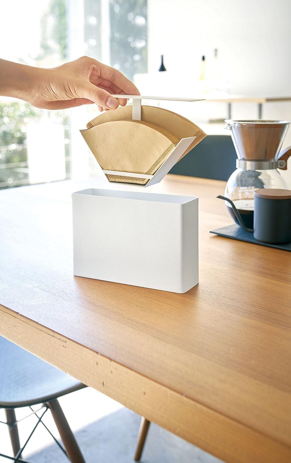 Yamazaki Home Yamazaki Home 02 Coffee Filter Case - Kitchen Storage Holder Container, Steel, Lid