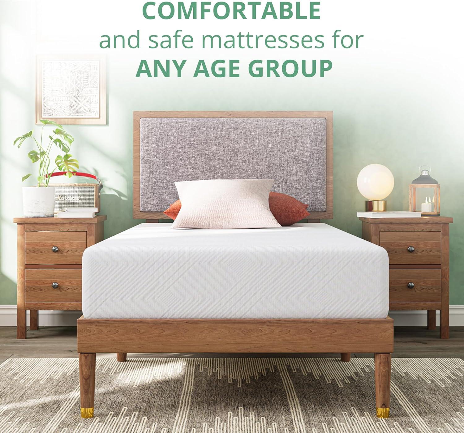 Twin Mattress - 6 Inch Green Tea Memory Foam Mattress- Twin Mattresses in a Box - CertiPUR-US Certified Fiberglass Free - Gel Layer - Medium Firm - 75" x 38"