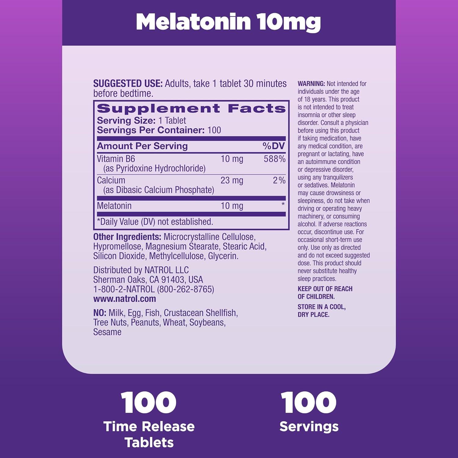 Natrol Advanced Melatonin, Sleep, 10 mg, 100 Tablets