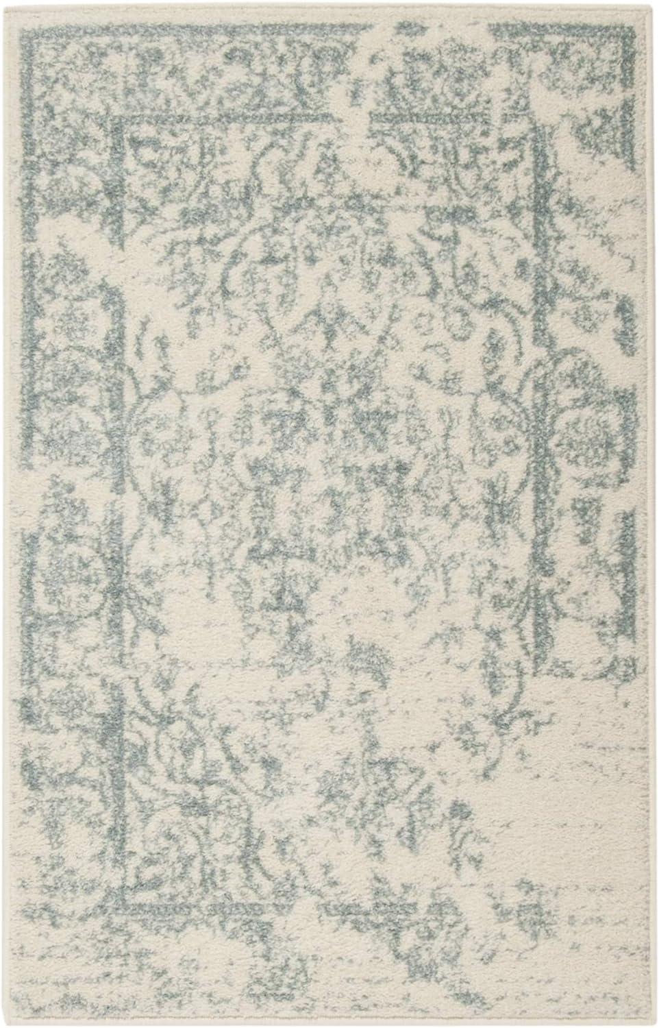 Ivory Slate 30" Square Synthetic Oriental Accent Rug