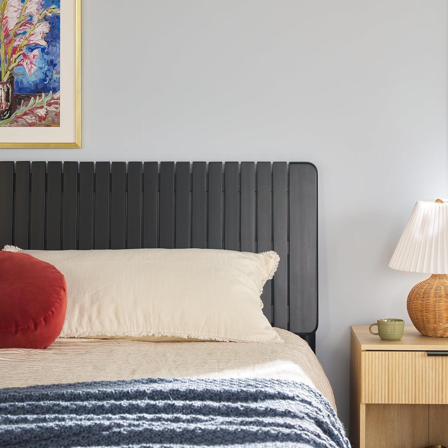 Walker Edison Transitional Solid Wood Platform King Bed - Brown
