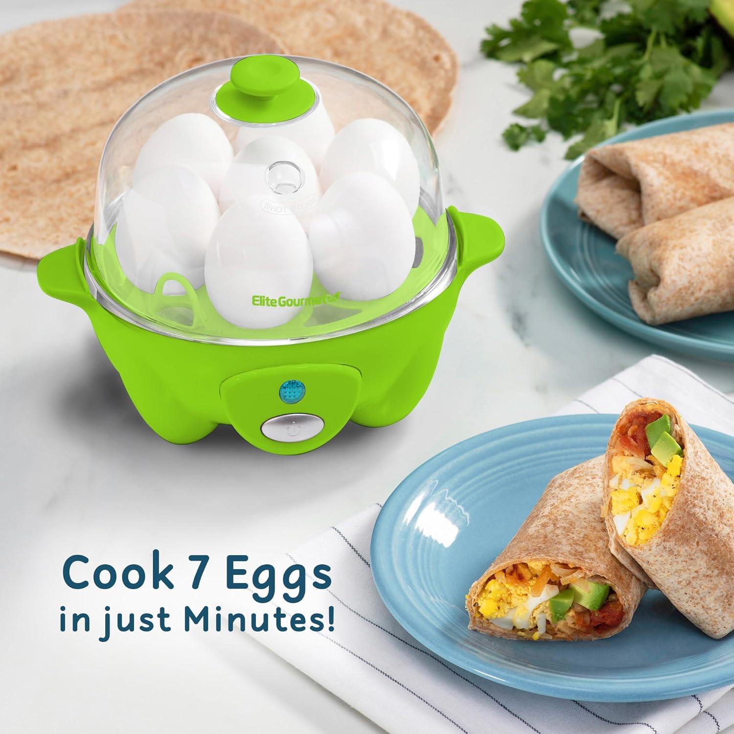 Elite Cuisine EGC-007G Automatic Easy 7-Egg Cooker, Green