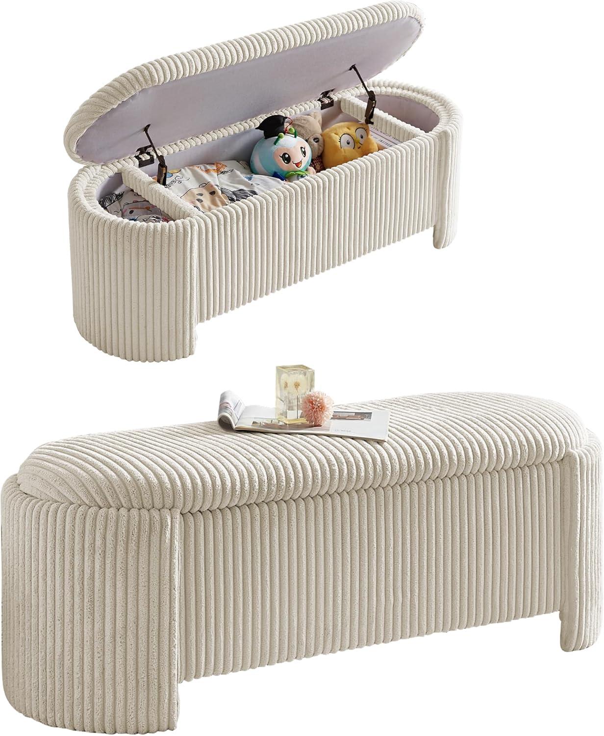 Nikoma Corduroy Upholstered Storage Bench