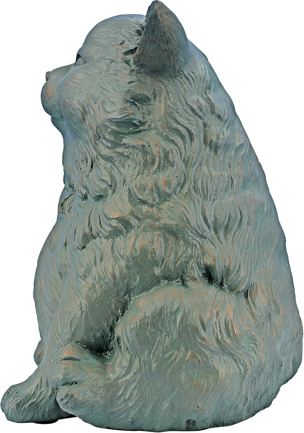 Design Toscano Sitting Phat Cat Animal Statue, 8 Inch, Resin, Faux Bronze Finish