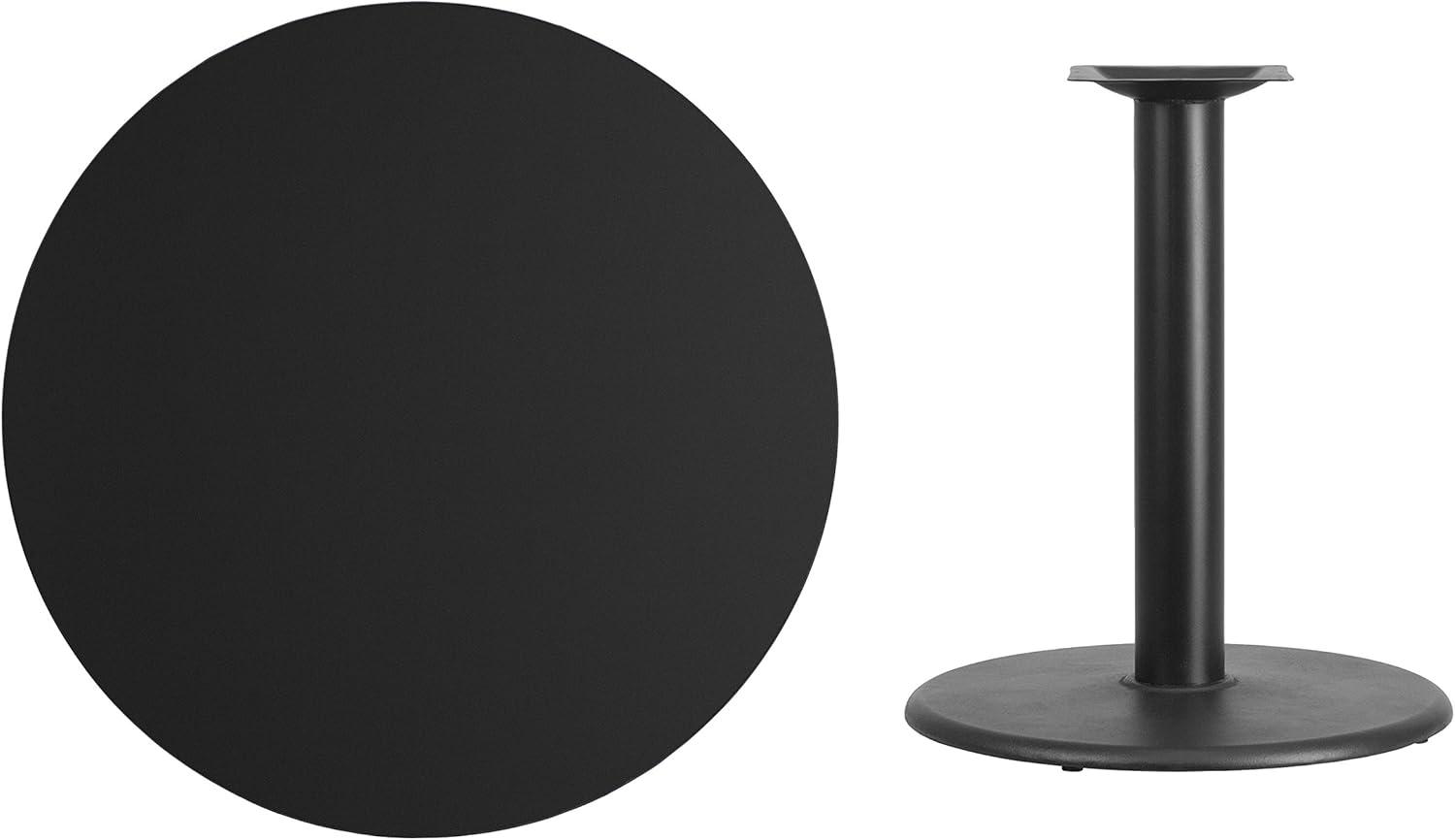 Contemporary 36'' Round Black Laminate Dining Table