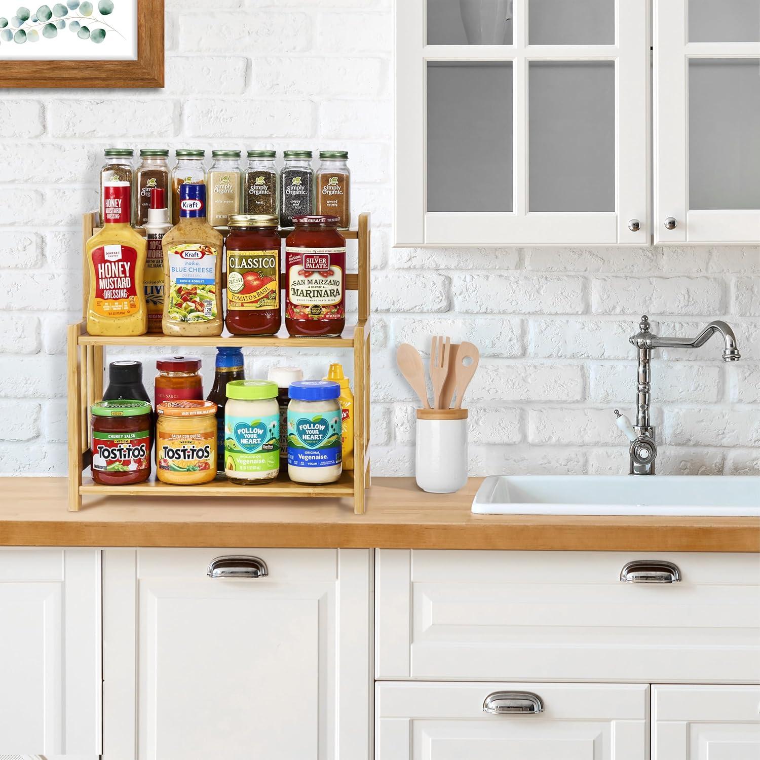 Freestanding Bamboo Spice Rack