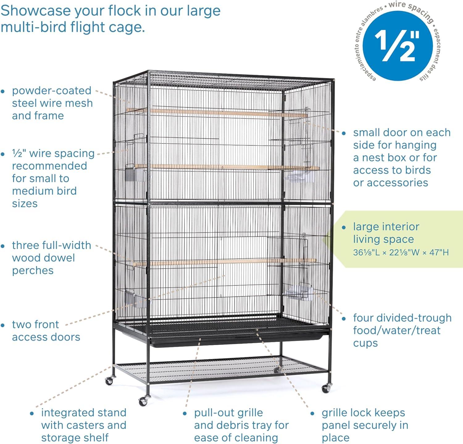 Prevue Pet Products F050 Pet Products Wrought Iron Flight Cage, X-Large, Hammerstone Black