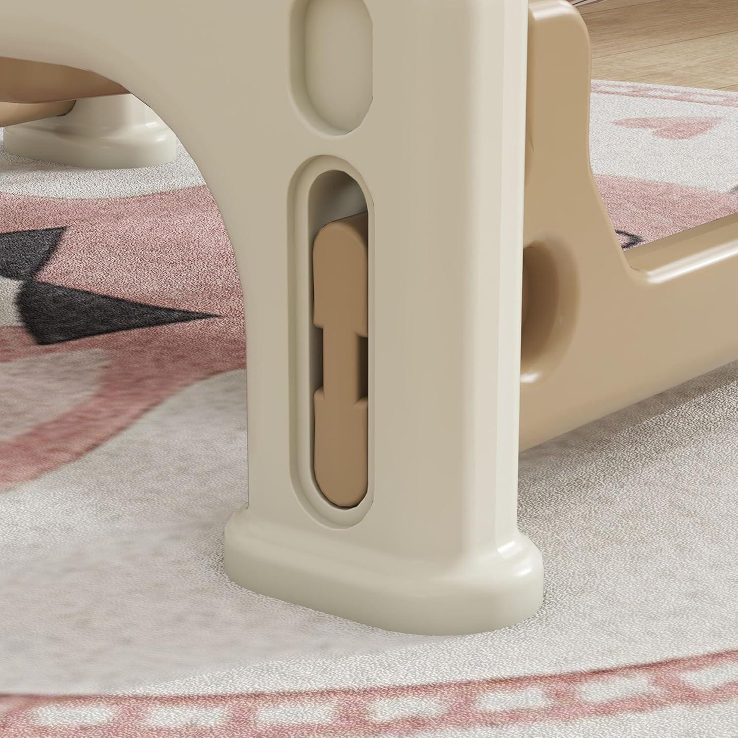 Qaba 5 in 1 Rocking Horse for Toddlers Years 1-6, Kids Spring Ride on Horse Balance Bike with Detachable Balance Board, Push Handle & Footrest for Baby Boys and Girls, Cream White