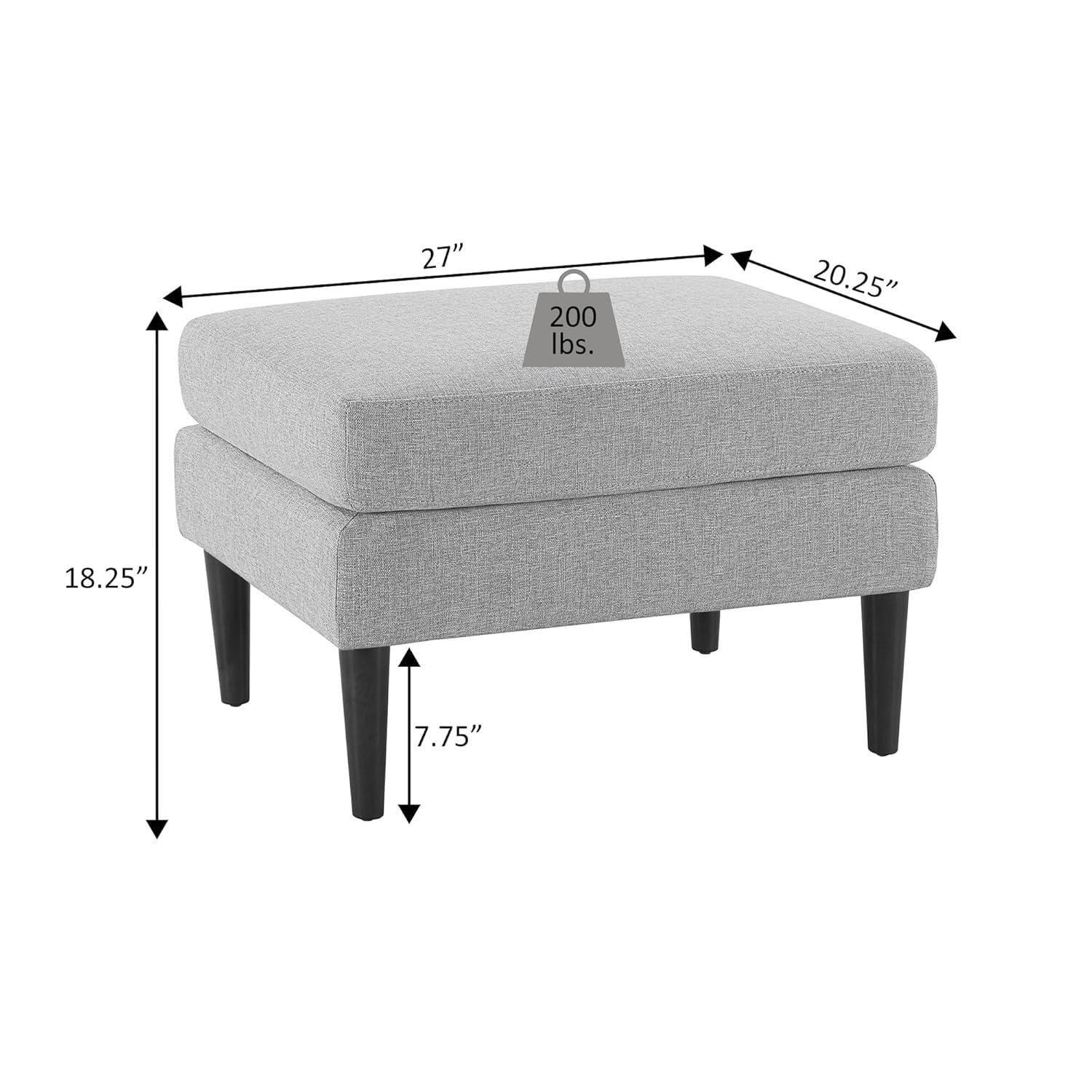 Convenience Concepts Designs4Comfort No Tools Marlow Mid Century Ottoman