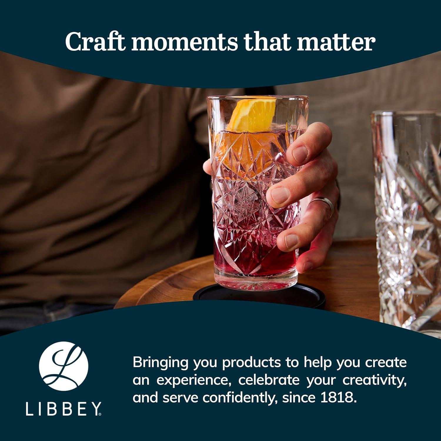 Libbey Hobstar Libbey Cooler Glasses, 16-Ounce (Set of 4)