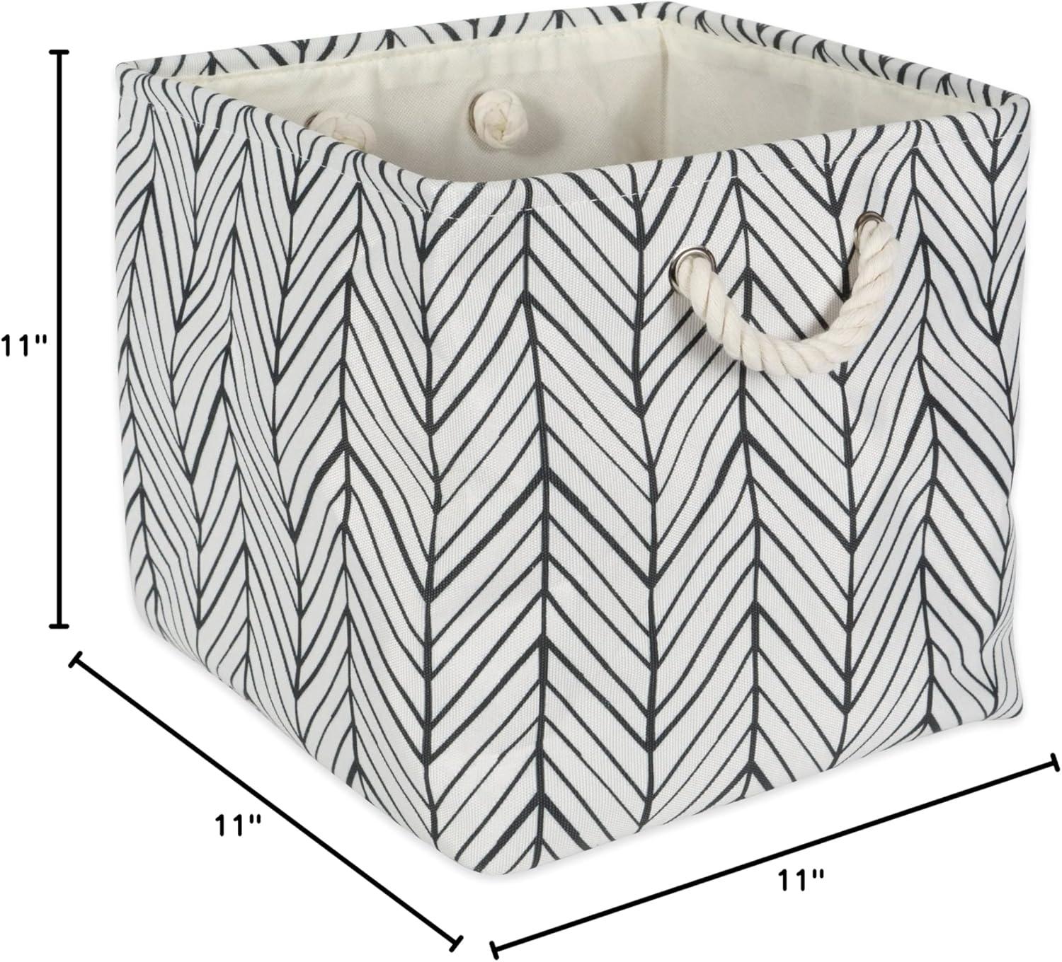 Contemporary Home Living 11" Black and White Square Multi Purpose Storage Bin