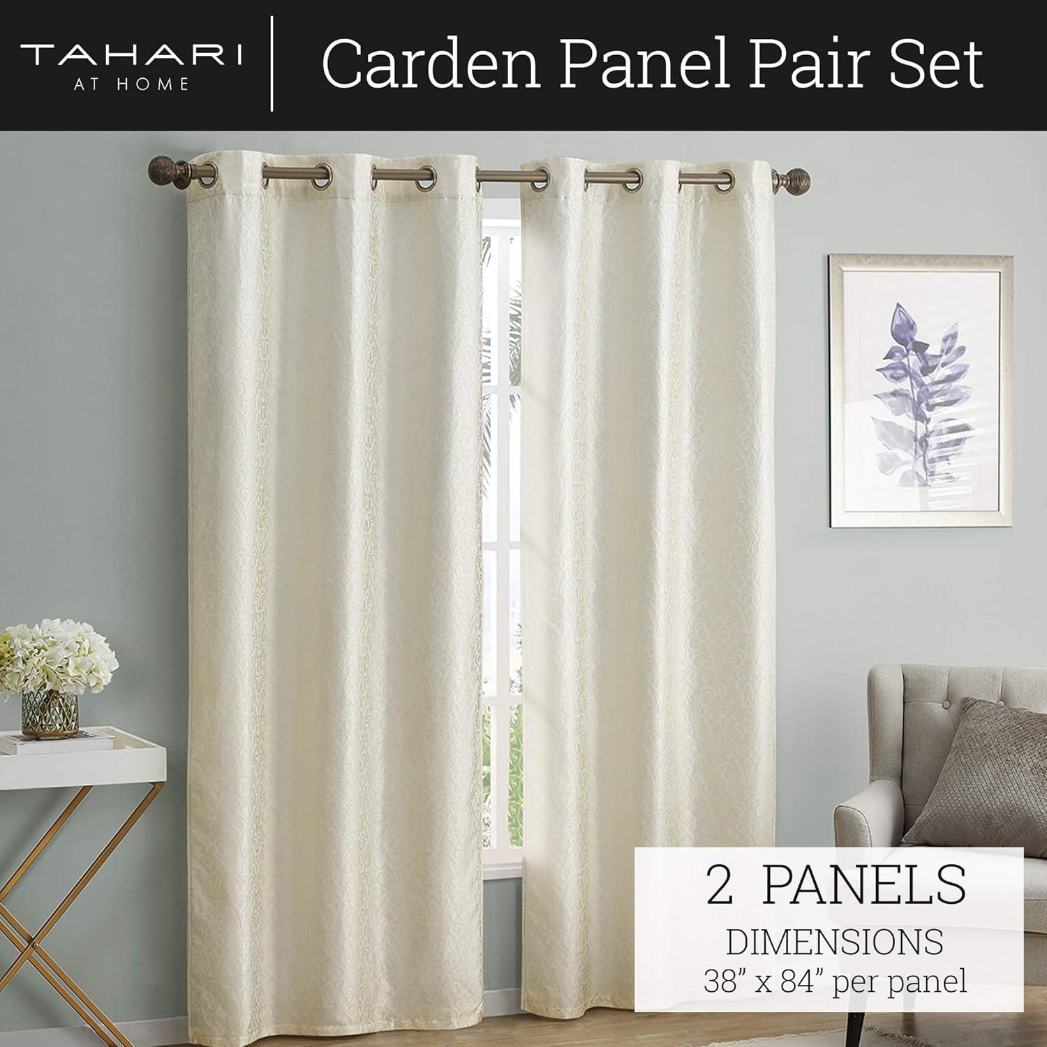 Taupe Polyester Blackout Grommet Window Curtains, 38" x 84"