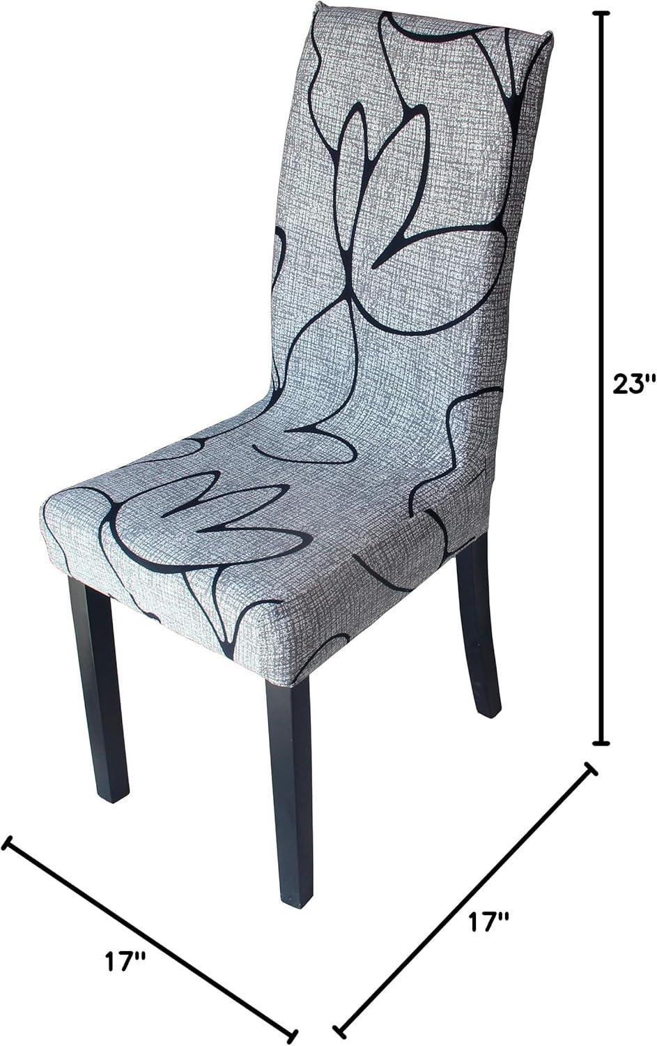 Chair Covers for Dining Room 4 Pack, Solid Stretch Dining Chair Covers, Washable Kitchen Slip Covers, Parson Chair Covers Set of 4 (Gray Lotus, 4 Pack)