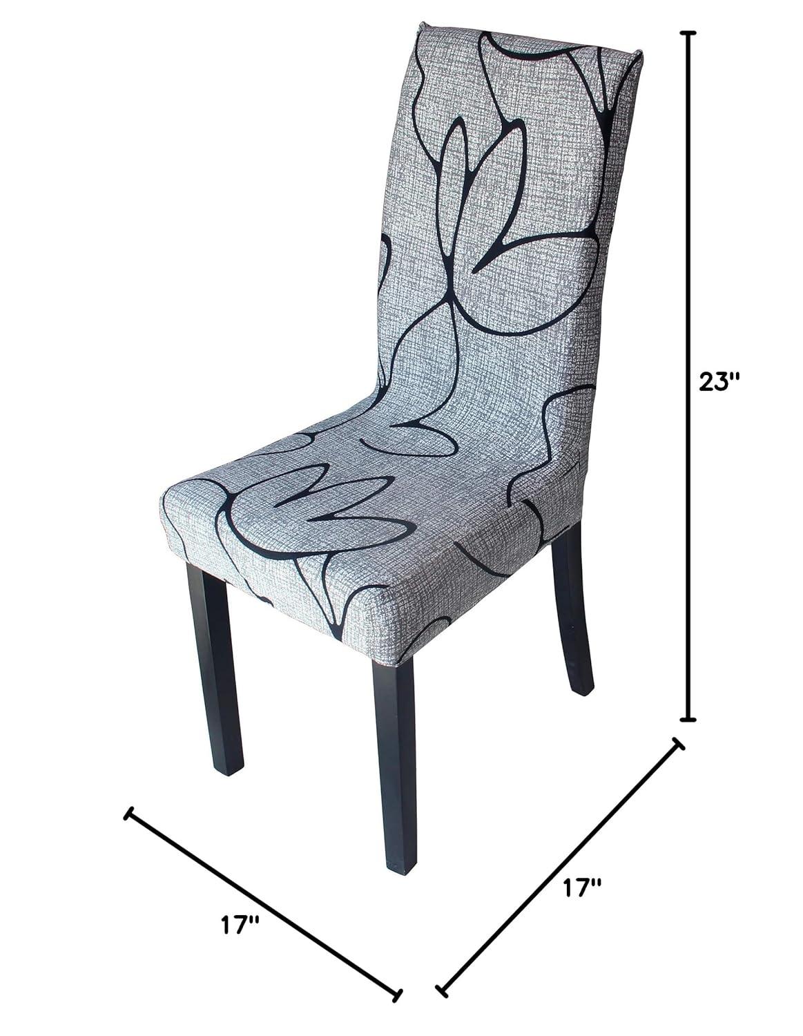 Chair Covers for Dining Room 4 Pack, Solid Stretch Dining Chair Covers, Washable Kitchen Slip Covers, Parson Chair Covers Set of 4 (Gray Lotus, 4 Pack)