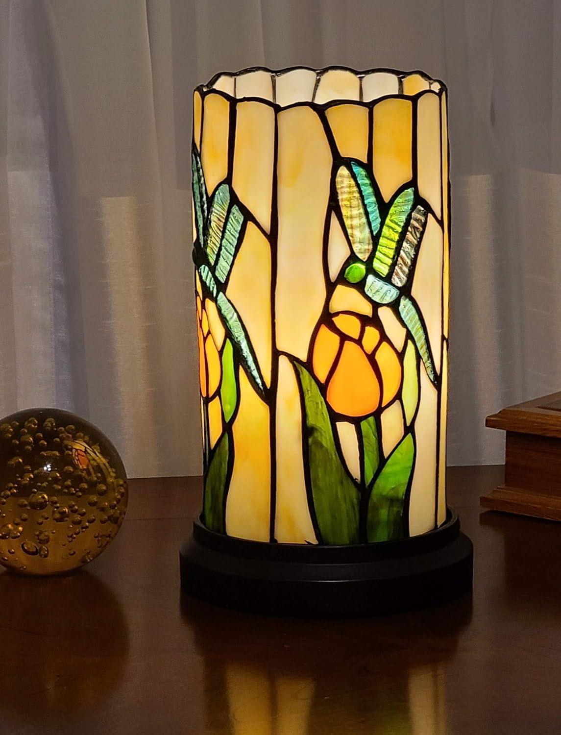 Tiffany Style Dragonfly Accent Table Lamp - 11" Tall