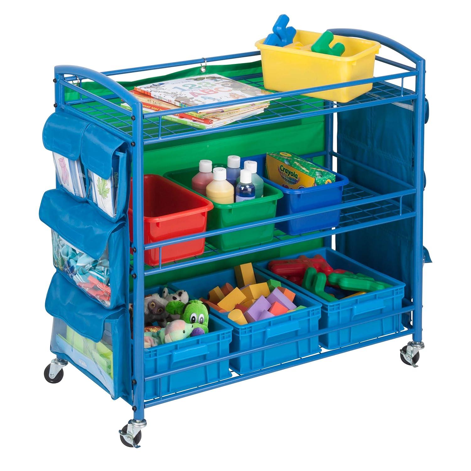 Zoomie Kids Harriotte 3 Compartment Metal Teaching Cart