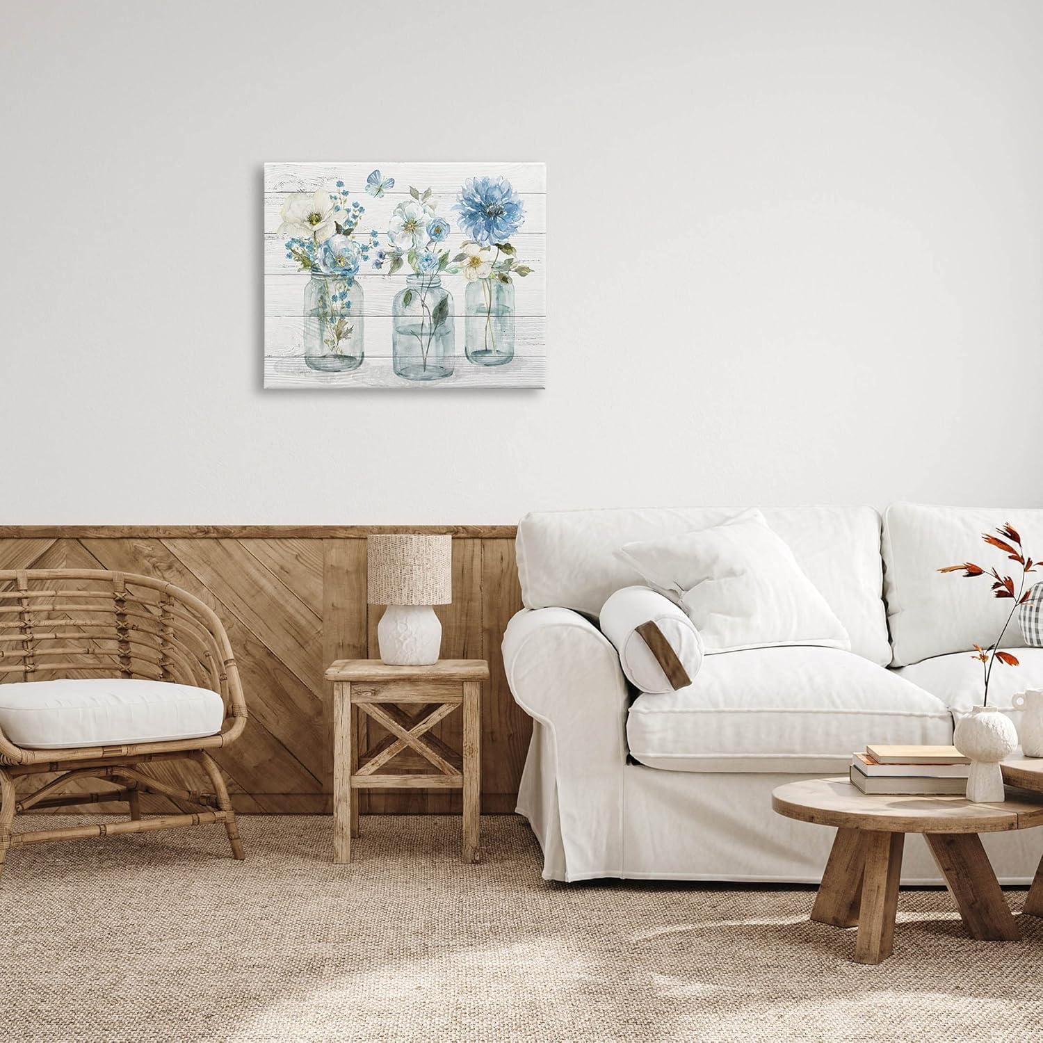 Stupell Industries " Blue Country Jar Bouquets " by Livi Finn