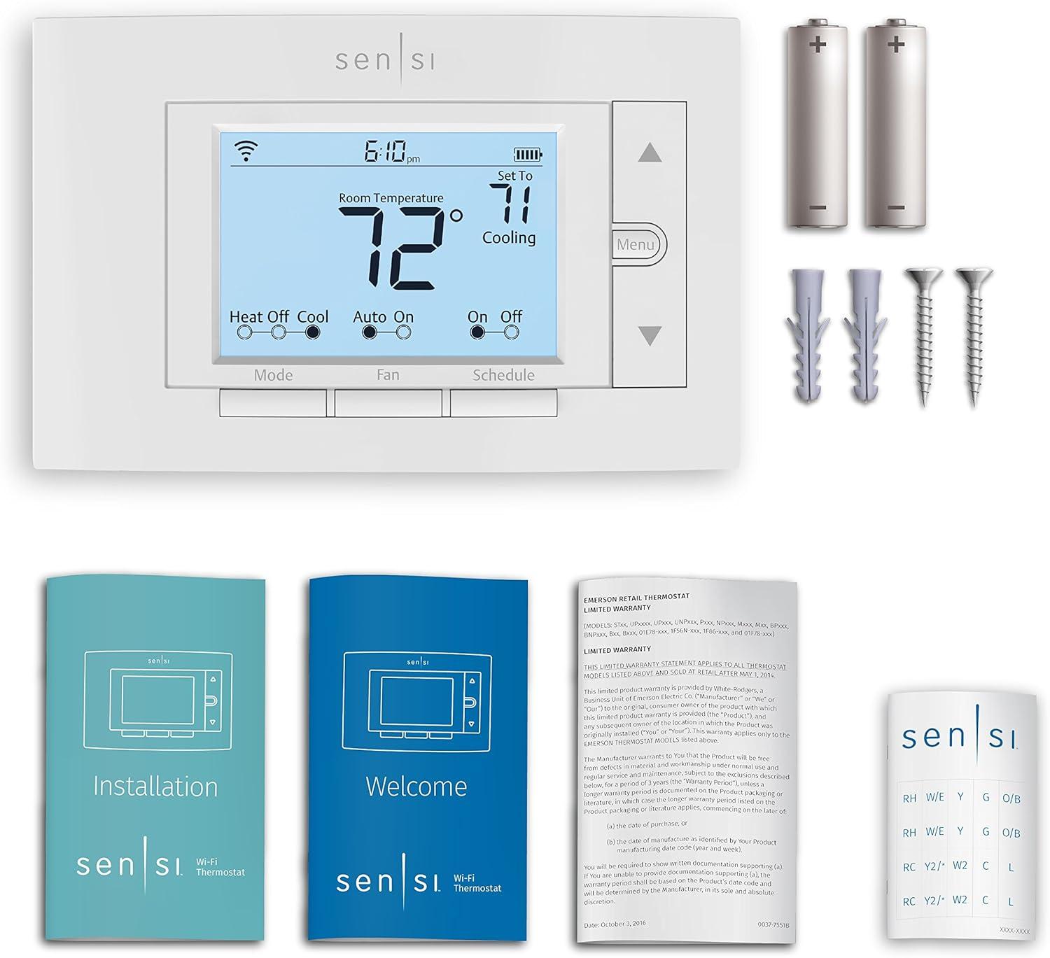 Sensi Smart Programmable Wi-Fi Thermostat-White