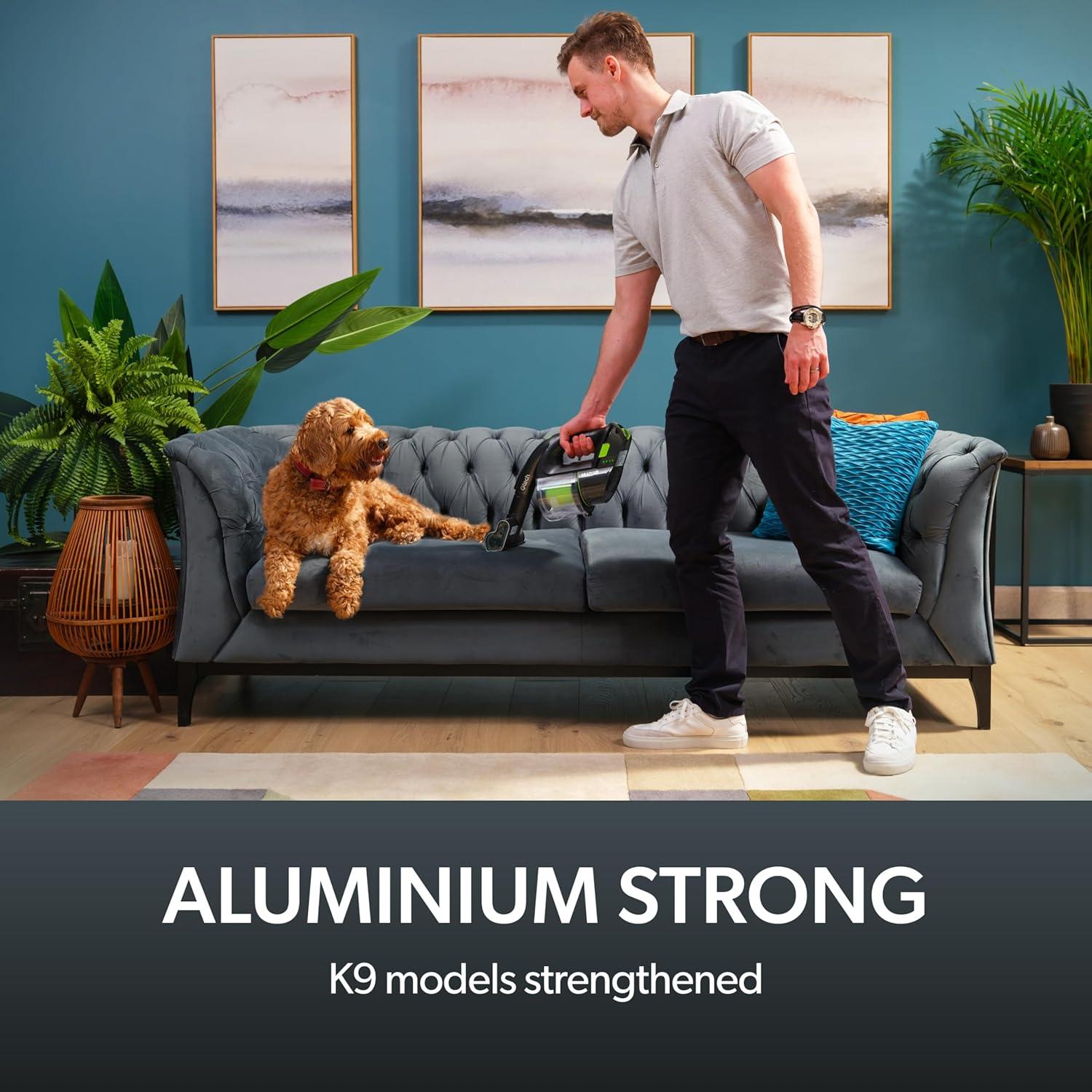 Gtech Multi MK2 K9 Cordless Handheld Vacuum Cleaner - Portable Vacuum Cleaner for Car, Home, and More - Reinforced with Lightweight Aluminum - Rechargeable - Pet Vacuum