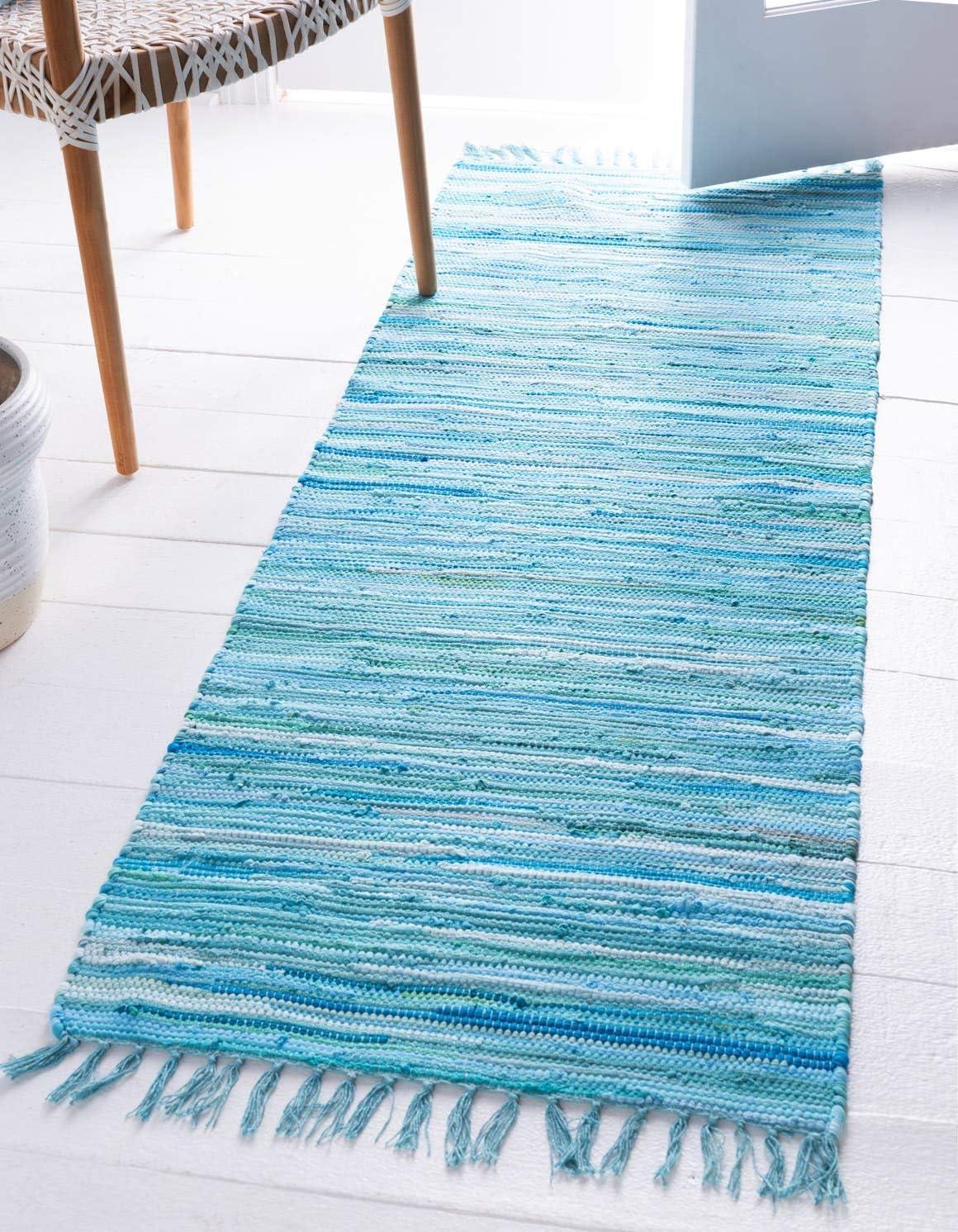 Unique Loom 2' 2 x 6' 7 Striped Chindi Cotton Runner Rug