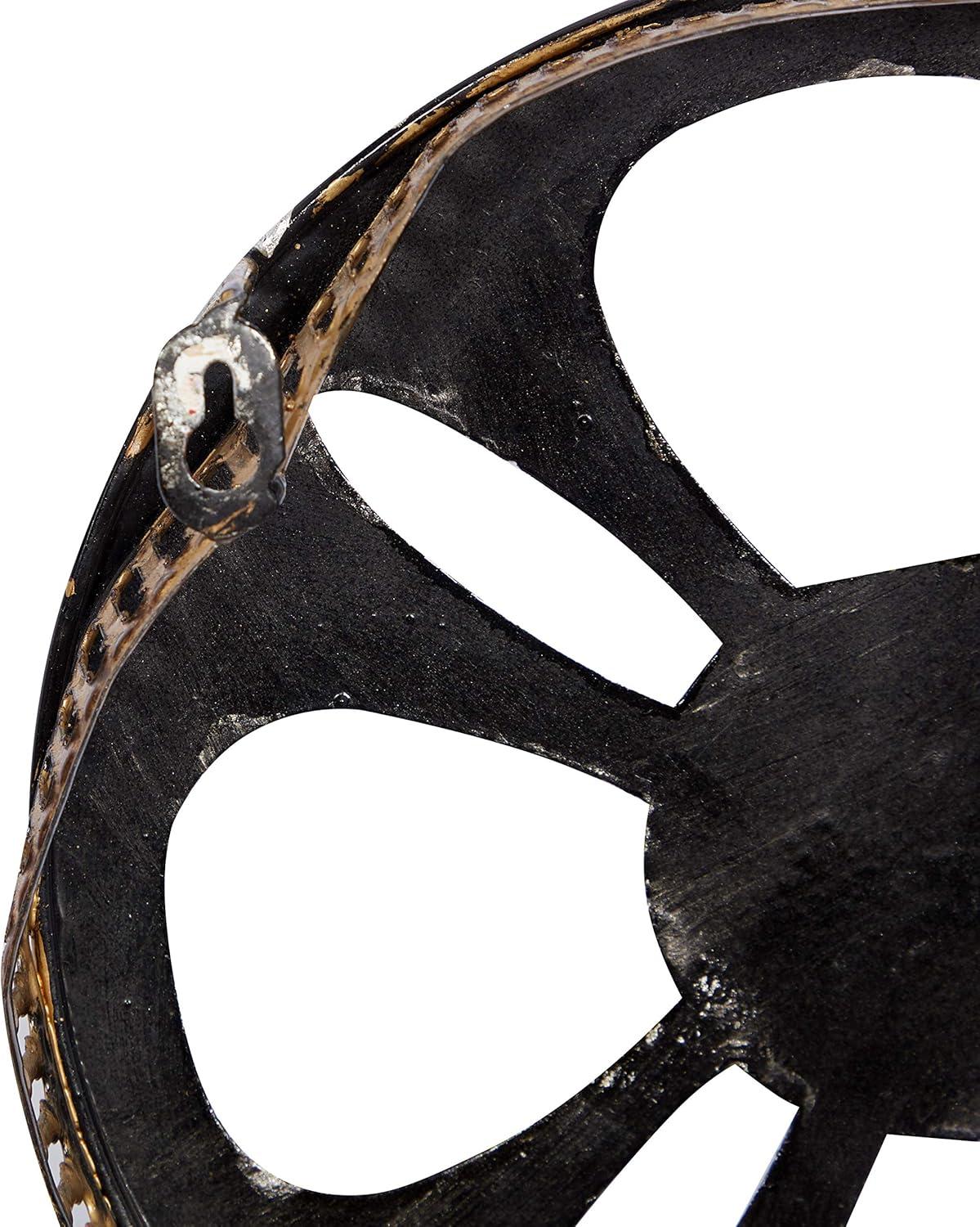 DecMode Black Metal Reels Film Wall Decor