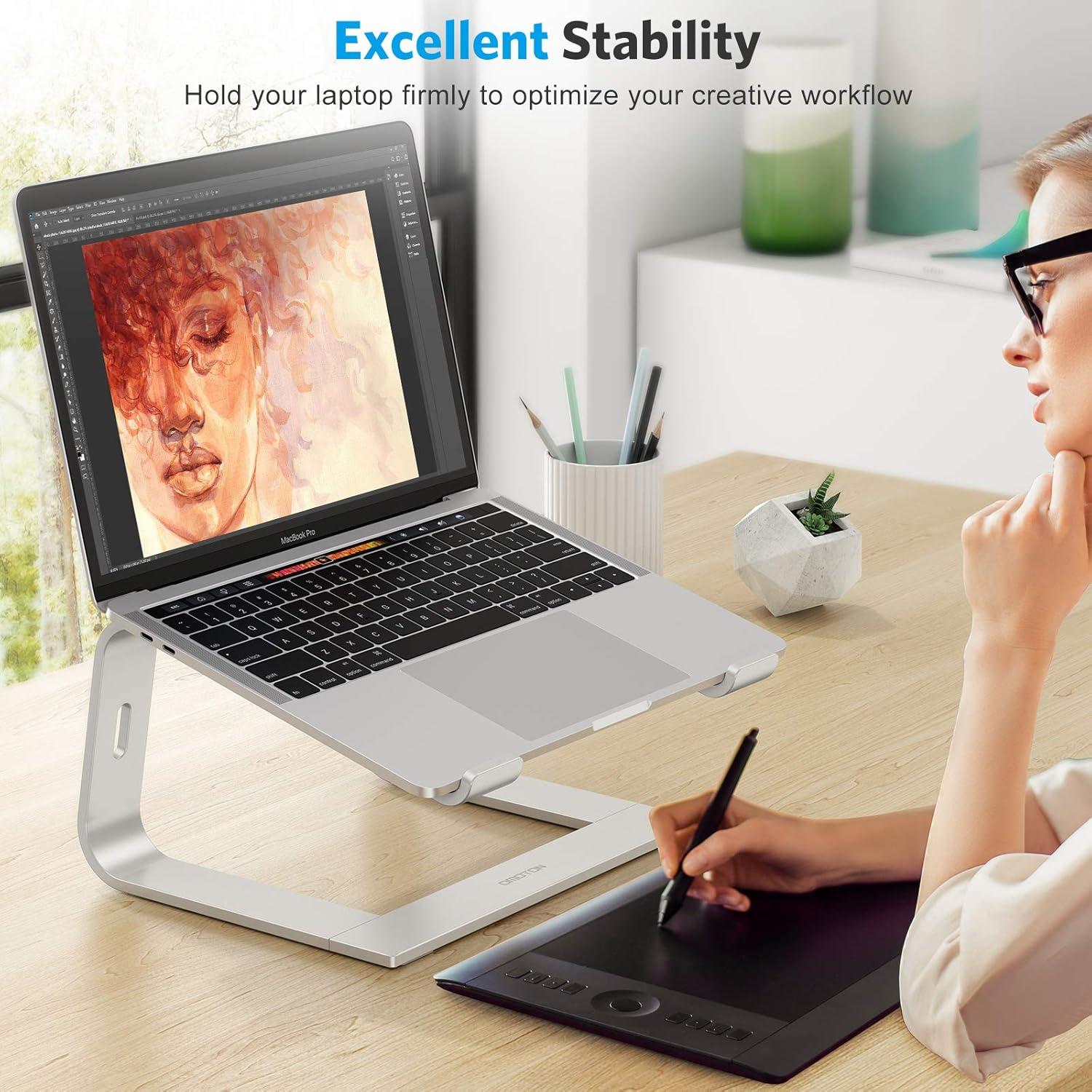 Laptop Stand, Adjustable Ergonomic Laptop Computer Stand for Desk Compatible with MacBook Air Pro, Samsung, Dell XPS, HP, Lenovo More 10-16'' Laptops - Aluminum Alloy