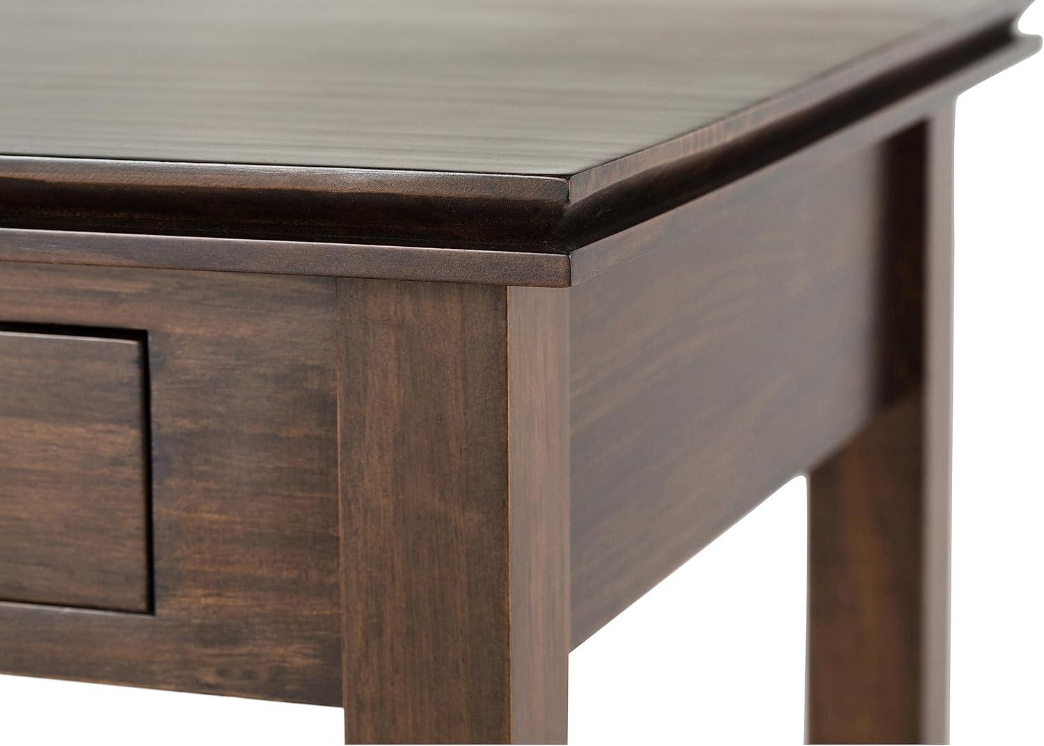 Natural Aged Brown Solid Wood End Table with Storage