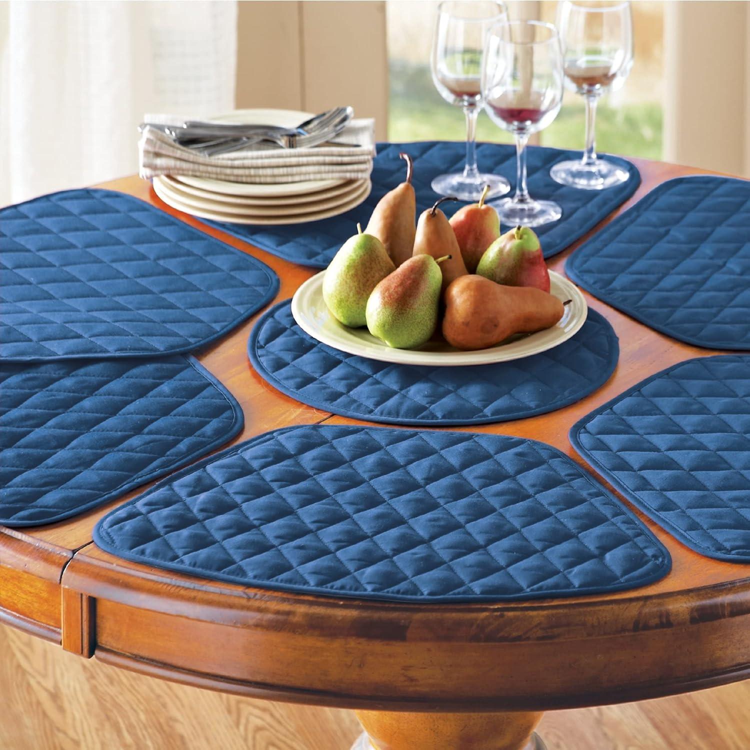 Collections Etc Kitchen Table Placemat and Centerpiece Set - 7 Pc, Blue
