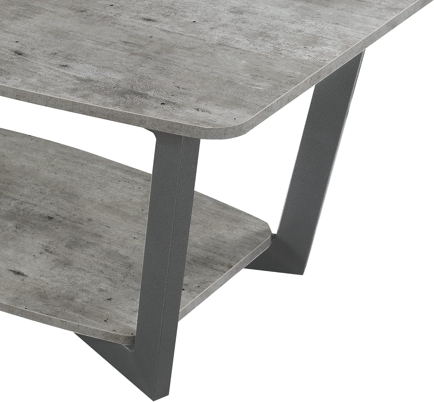 Convenience Concepts Graystone Coffee Table with Shelf, Faux Birch/Slate Gray