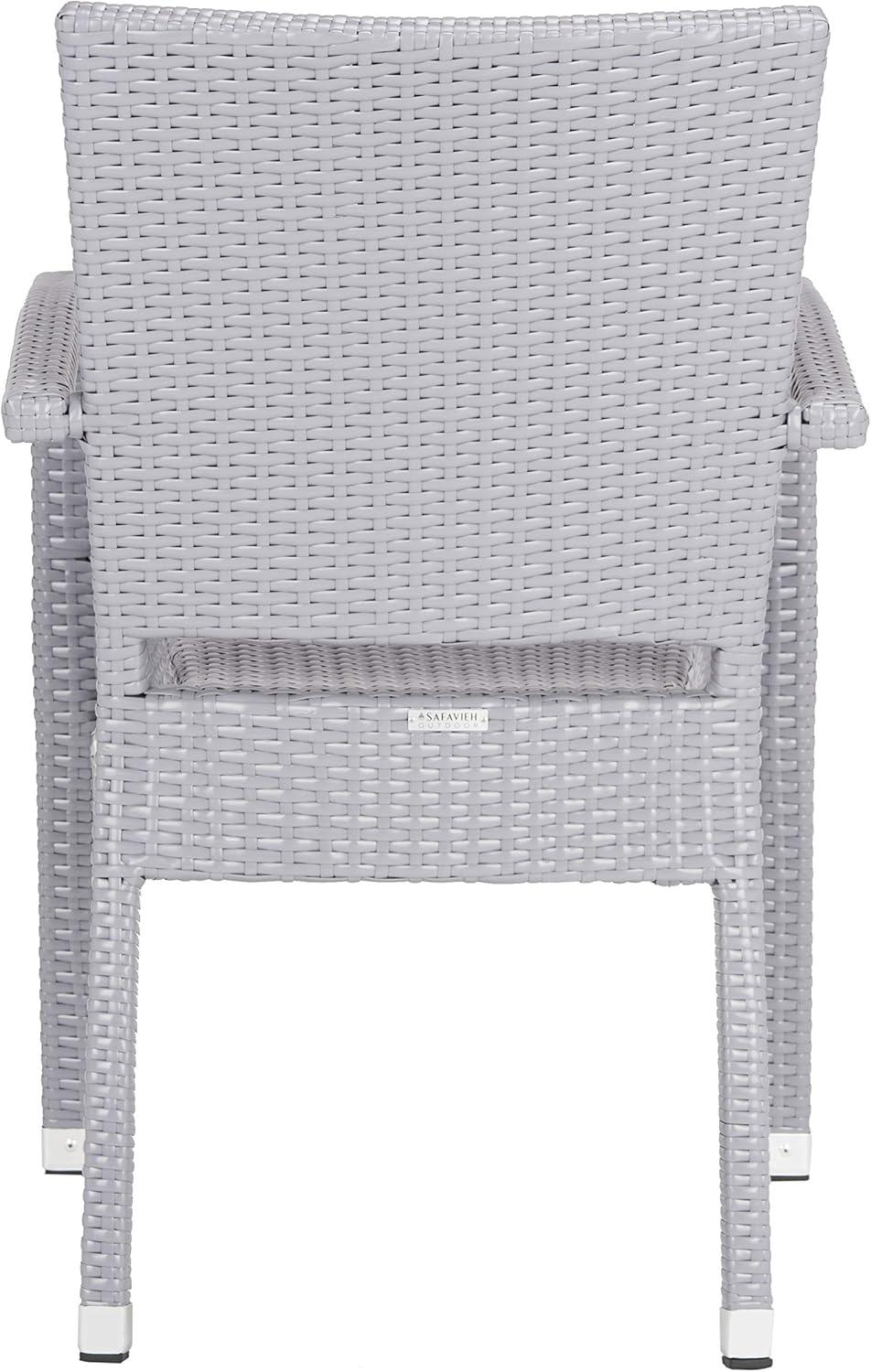 Kelda Stackable Arm Chair Indoor/Outdoor (Set Of 2) - PAT4004 - Grey - Safavieh