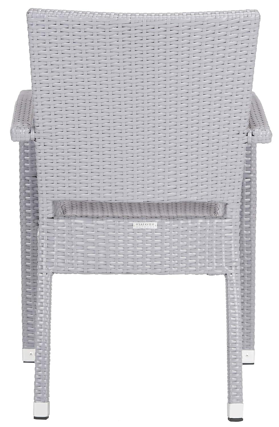 Kelda Stackable Arm Chair Indoor/Outdoor (Set Of 2) - PAT4004 - Grey - Safavieh