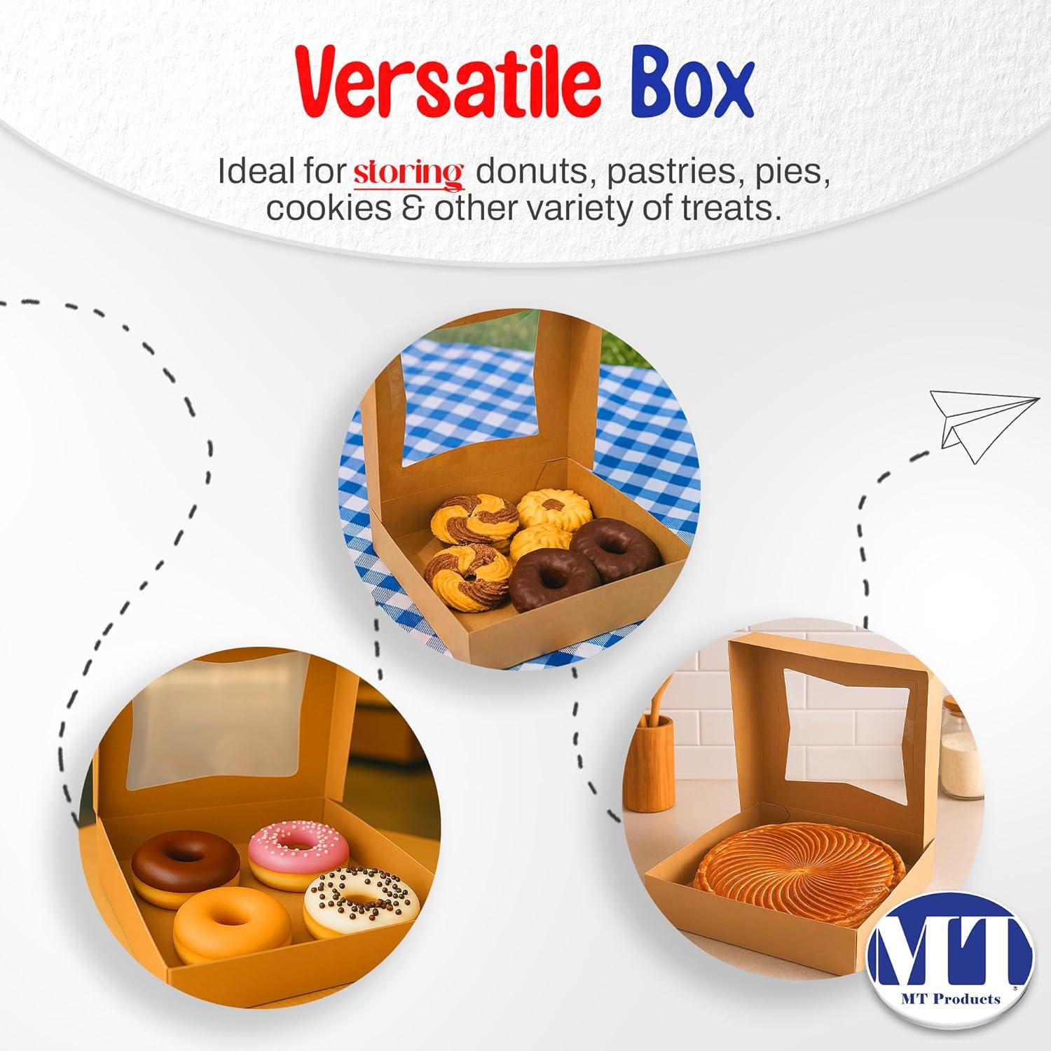 MT Products Pie Boxes - 9" x 9" x 2.5" Brown Bakery Boxes - Pack of 15