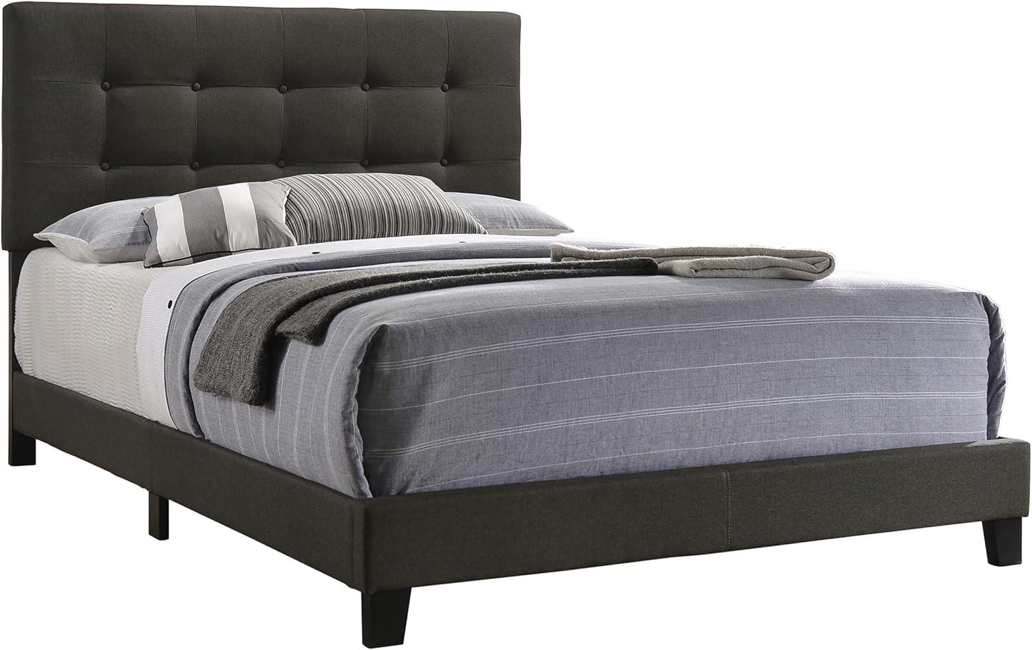 Mapes Tufted Upholstered Queen Bed Charcoal