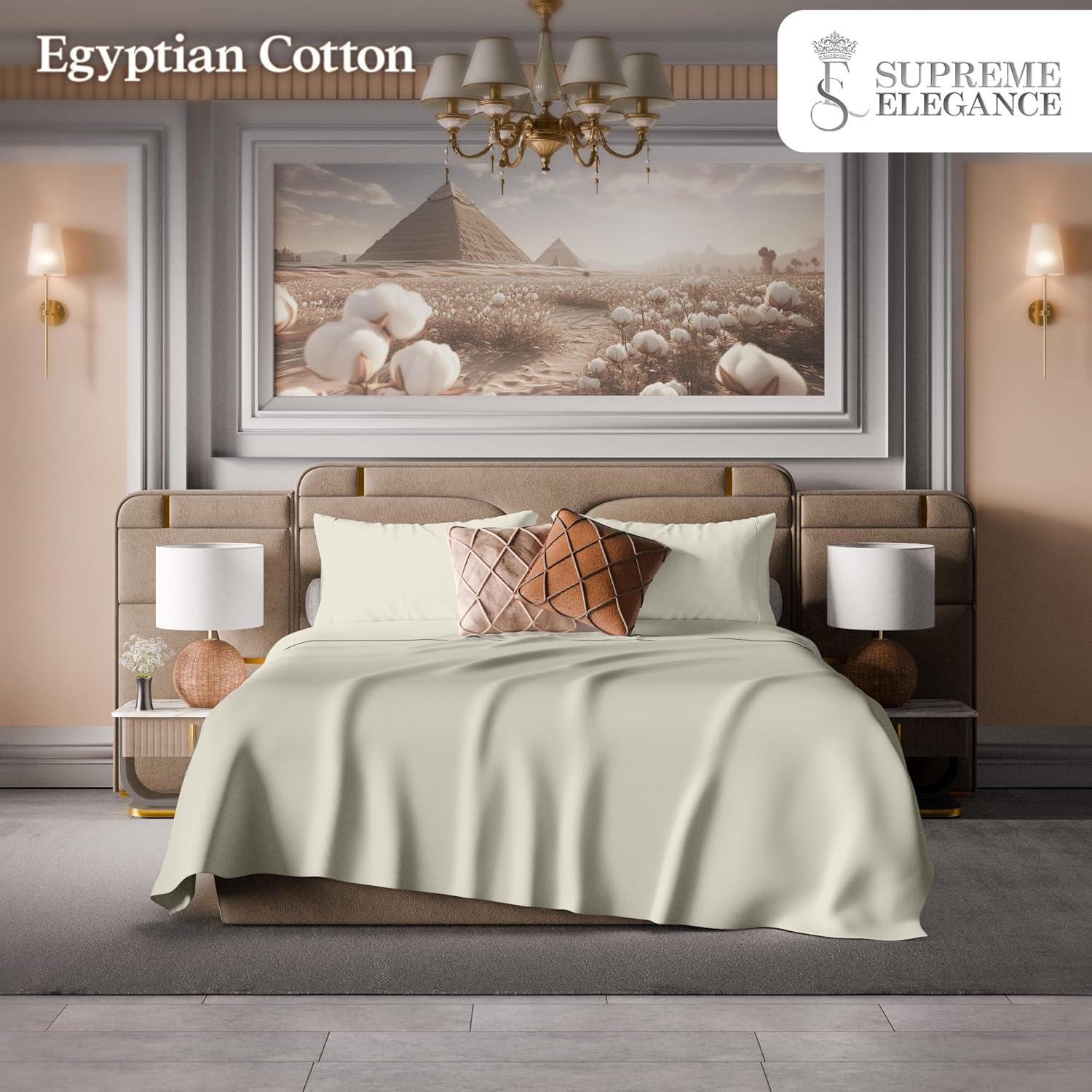 Queen 1000 Thread Count Cotton Solid Sheet Set White - Aireolux