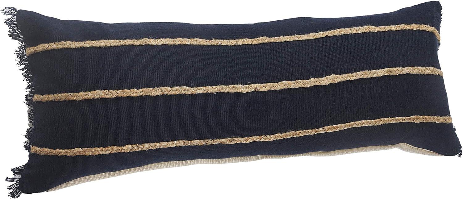 Ox Bay 14" x 36" Navy/ Tan Stripe Cotton Blend Pillow Cover