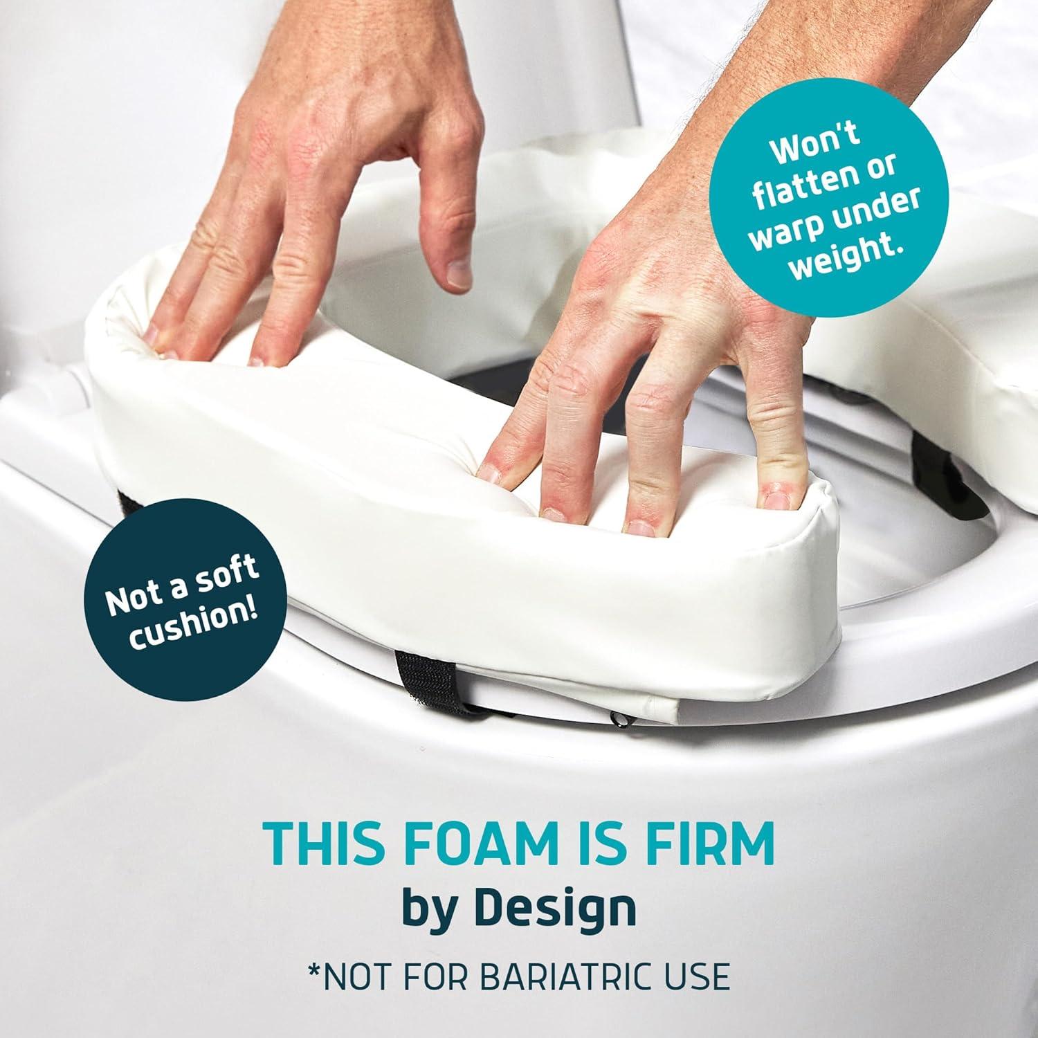 White High-Density Foam Raised Toilet Seat Cushion