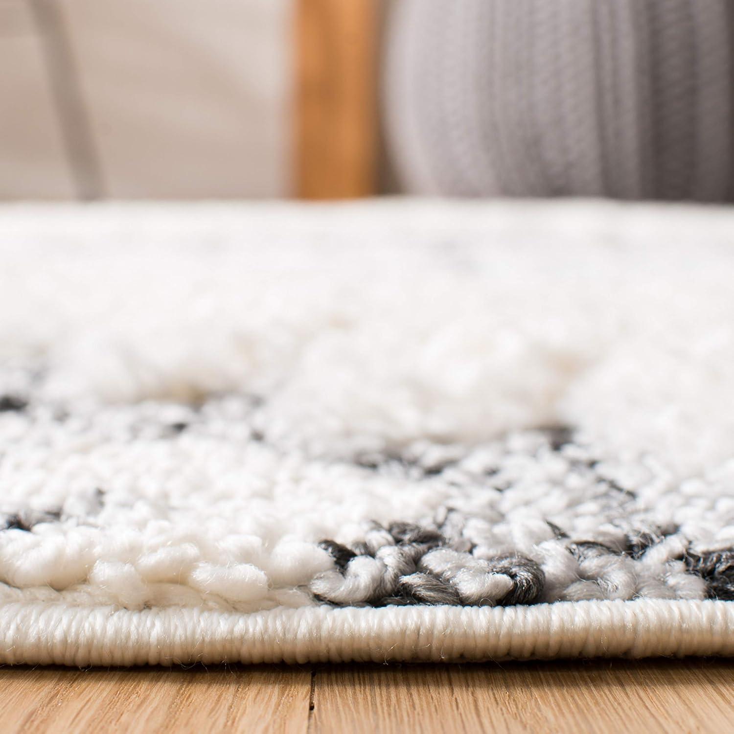 Moroccan Tassel Shag MTS652 Power Loomed Indoor Area Rug - Ivory/Grey - 5'3"x7'6" - Safavieh