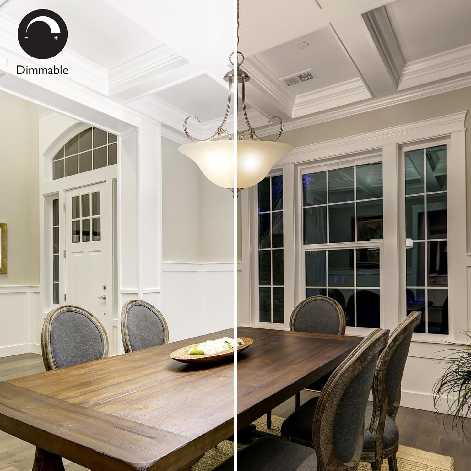 Design House Willowdale Pendant Light Fixture - Traditional Alabaster Glass Bowl Shade for Kitchens, Foyers, Dining Rooms - Adjustable Height Pendant Light Fixture - Satin Nickel, 589747