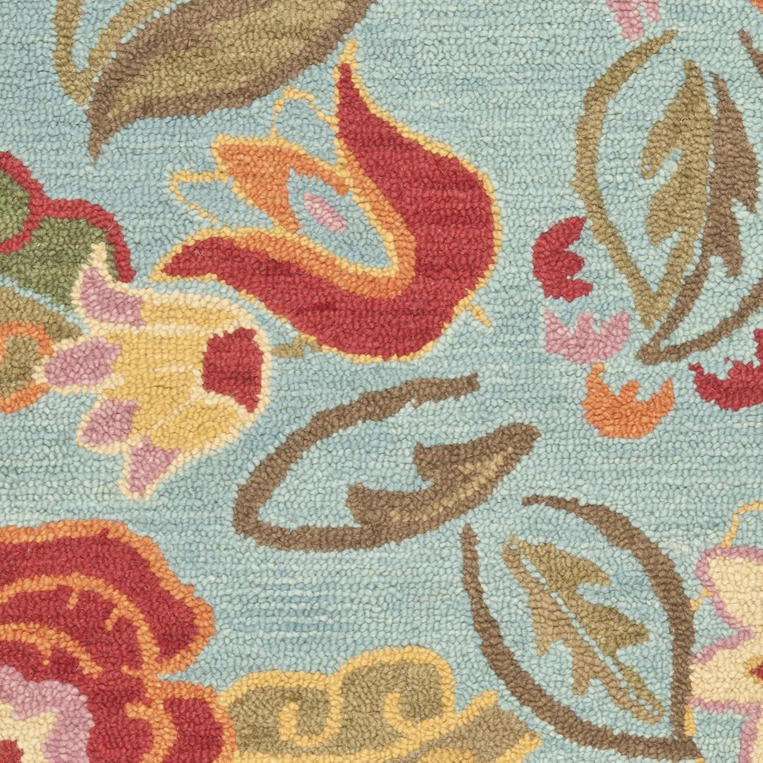 Blossom BLM675 Hand Hooked Area Rug - Blue/Multi - 4'x6' - Safavieh.