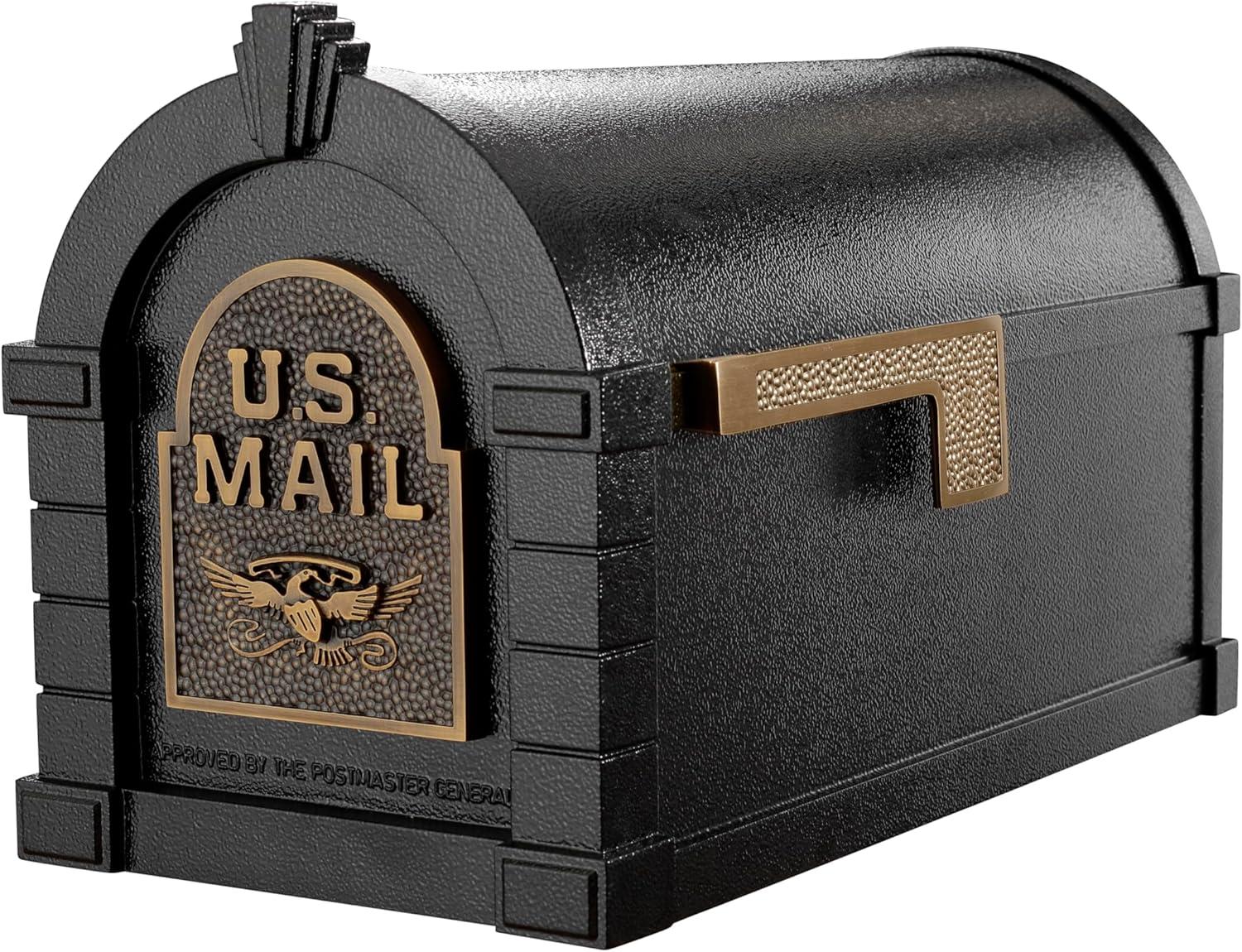 Gaines - Keystone Series Mailbox - Black with Antique Bronze Eagle