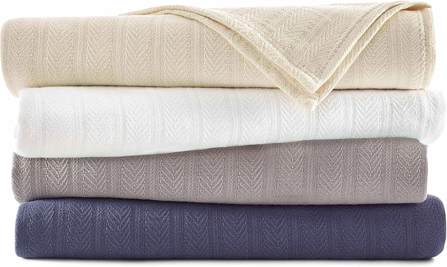 Luxurious Chevron Cotton Full/Queen Blanket - Soft & Breathable