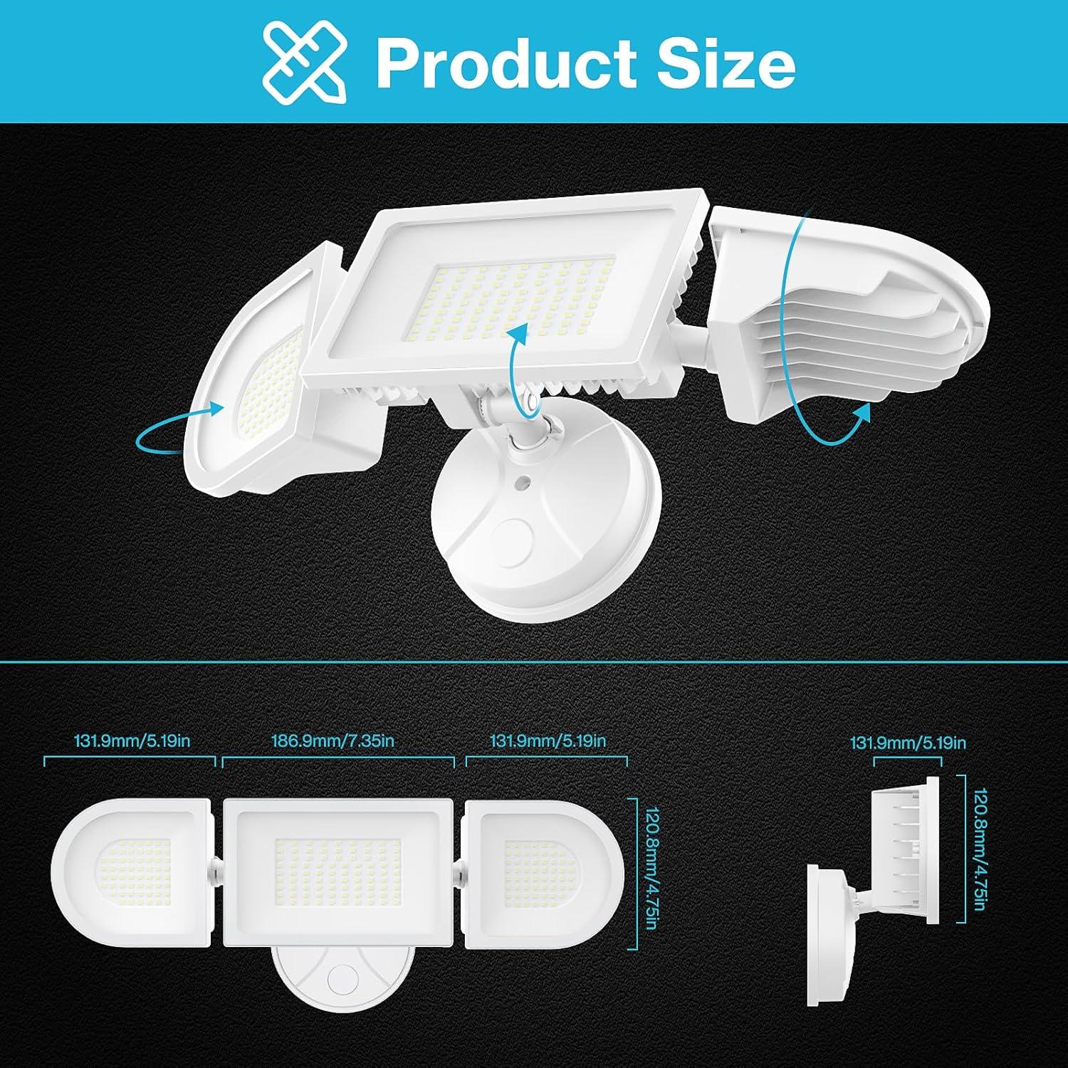 130W White LED Flood Light with Adjustable Heads