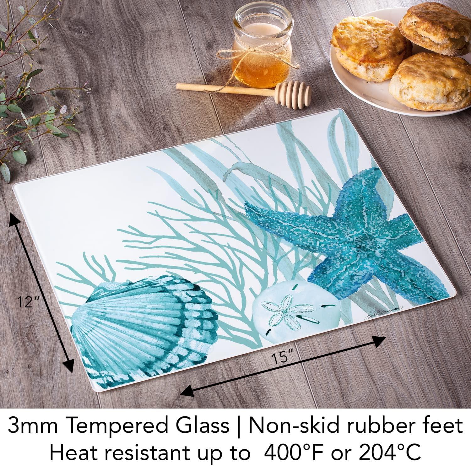 CounterArt Glass Coral Life Glass Cutting Board