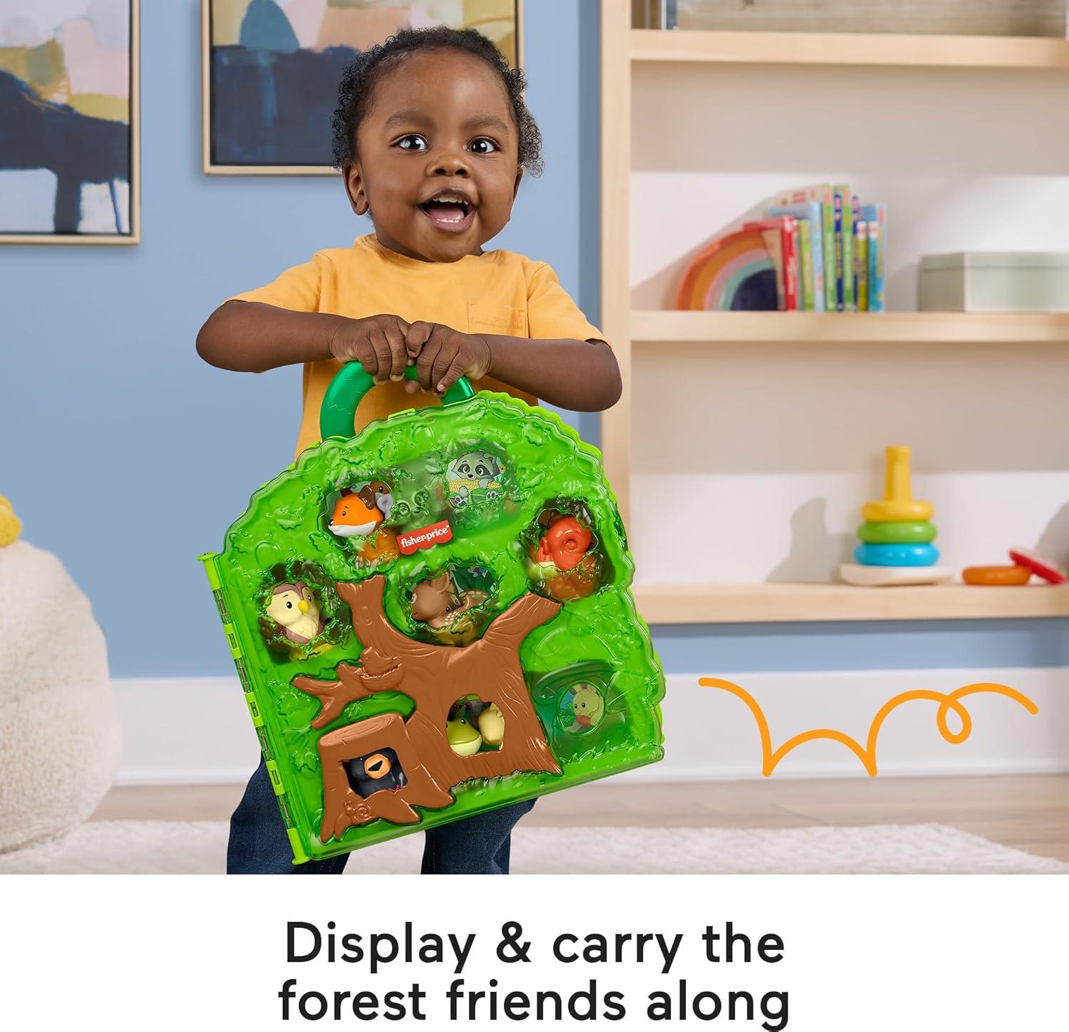 Fisher-Price Little People Forest Friends Carry Case Toddler Playset with Figures, 9 Pieces