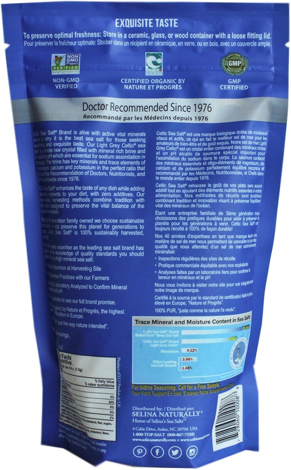 Celtic Sea Salt Light Grey Coarse Sea Salt, 16 oz Bag